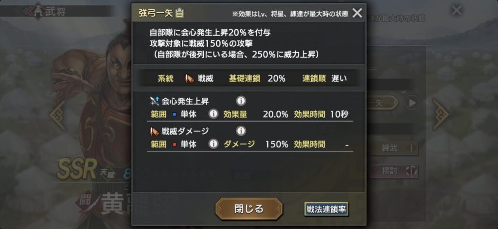 黄離弦：戦法「強弓一矢」の詳細