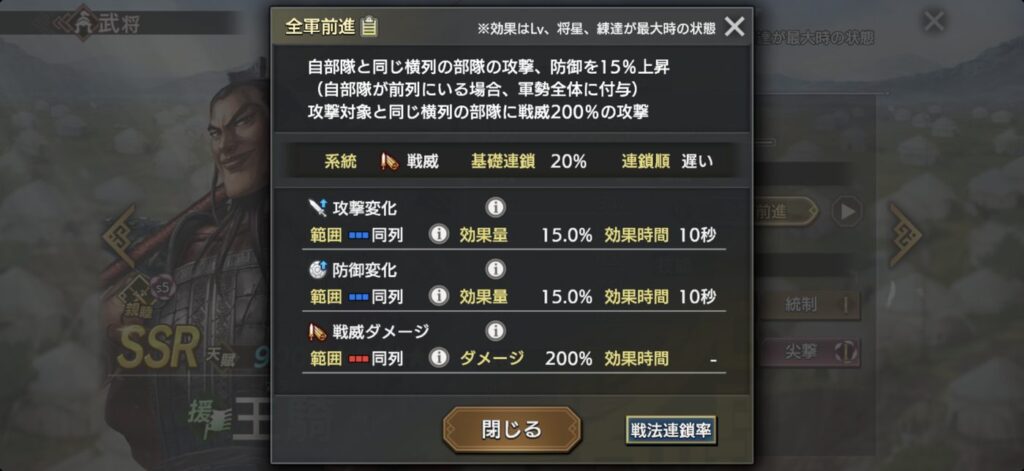 王騎：戦法「全軍前進」の詳細