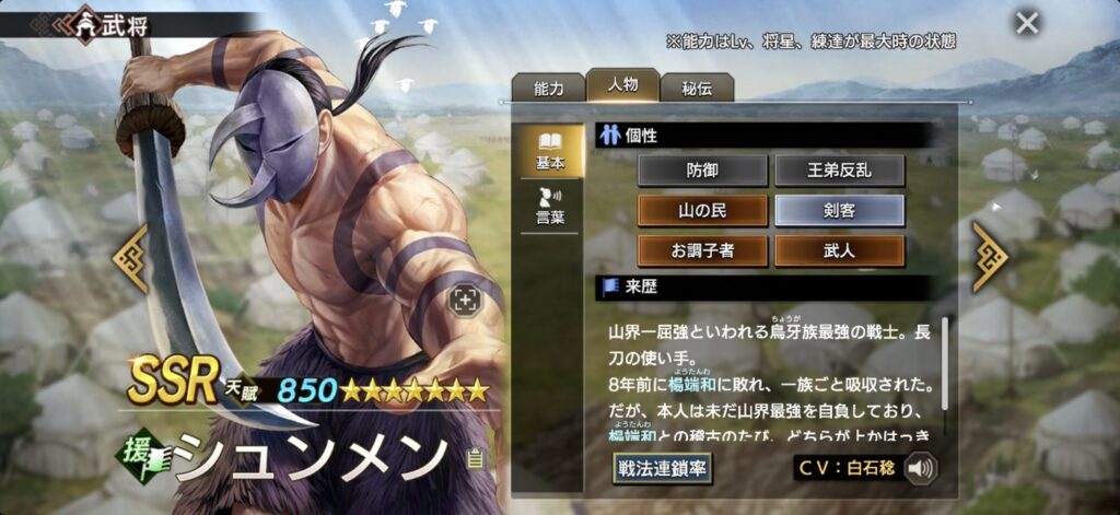 シュンメン：人物・個性