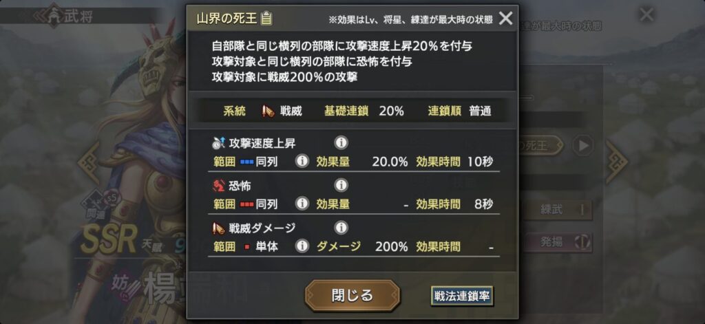 楊端和：戦法「山界の死王」の詳細